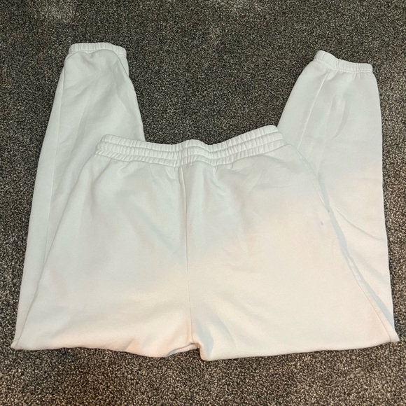 White Cuffed Sweatpants - Picture 2 of 6